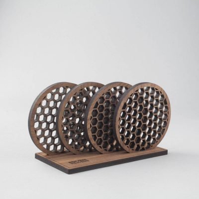 Wood coaster holder