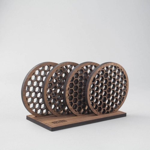 Wood coaster holder