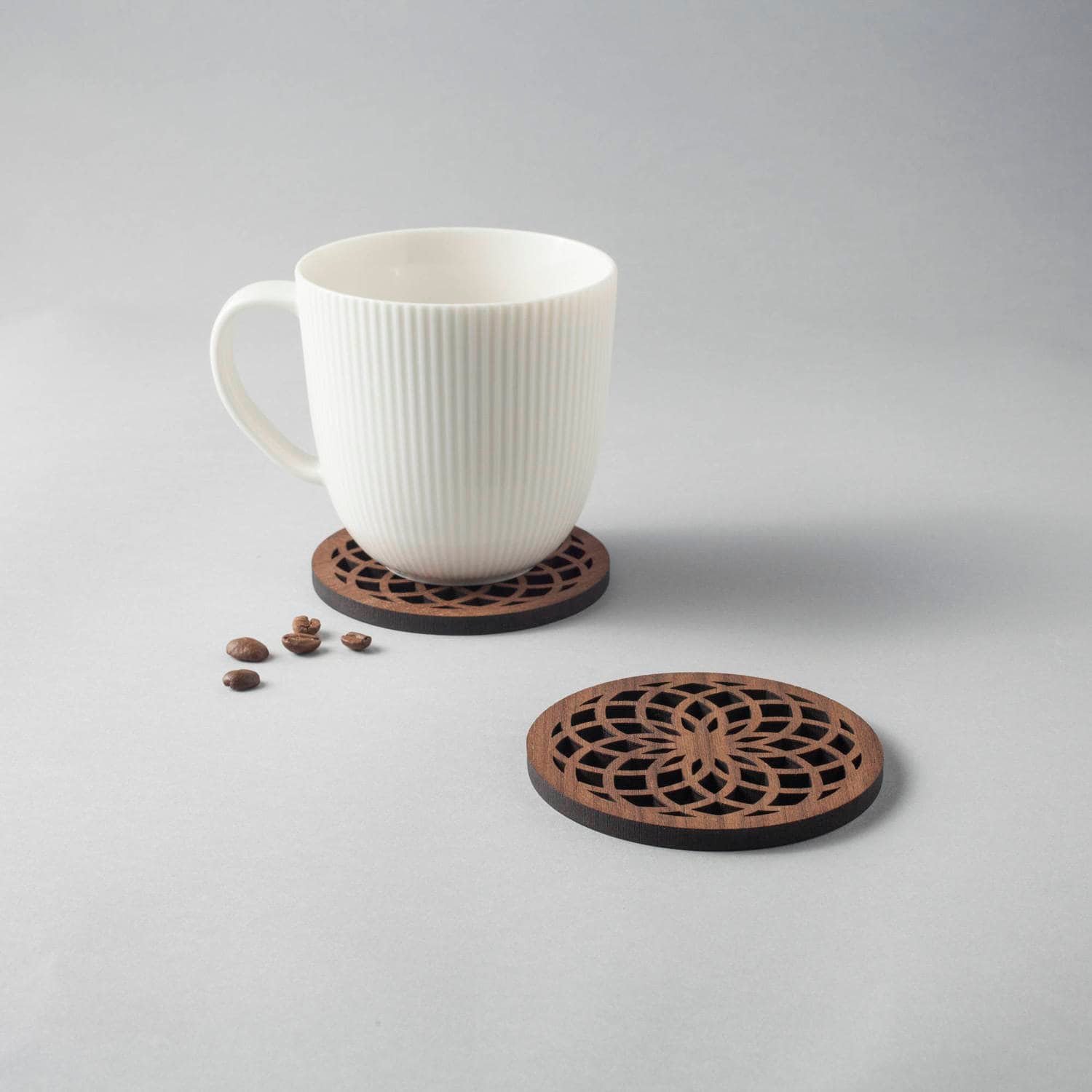 Flower Of Life walnut drinks coasters, sacred geometry
